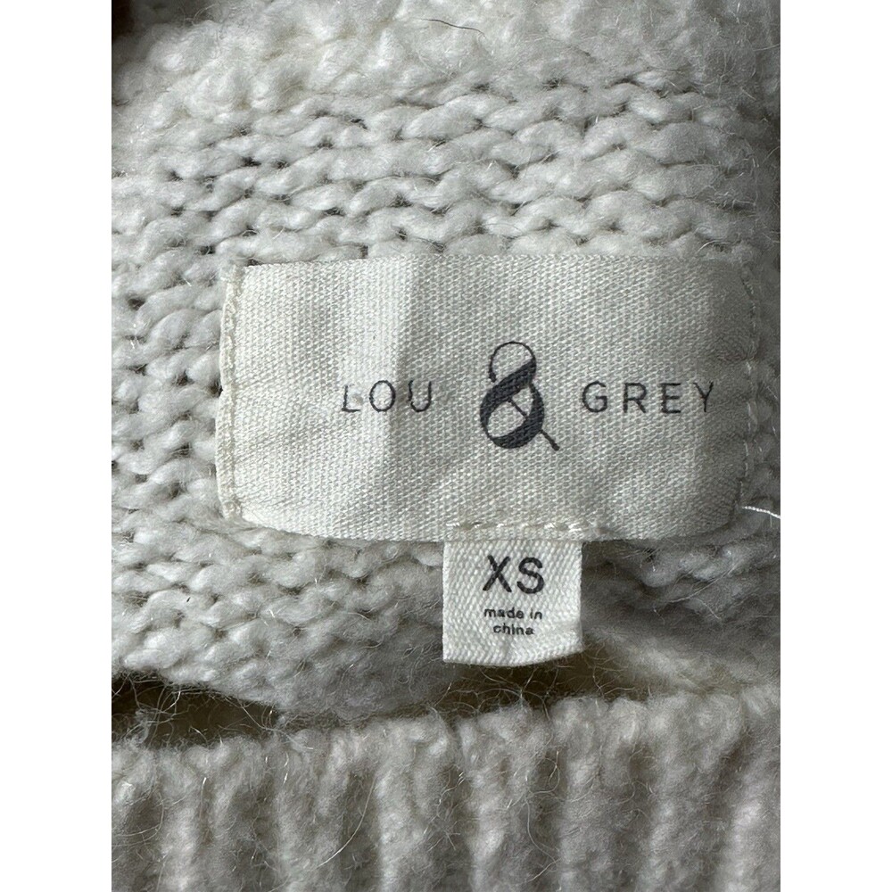 Lou & Grey "Ambitious" Script Mock Neck Sweater - Cream/Ivory - Size XS - Picture 11 of 11
